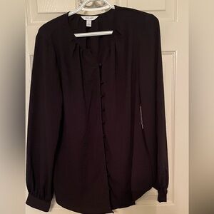 NWT..Nine West Black Long balloon sleeve ladies tunic. 20” across bust 29” long